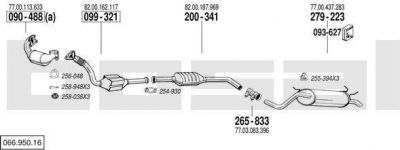 Bosal 066.950.16 система выпуска ог на RENAULT SCЙNIC I (JA0/1_)