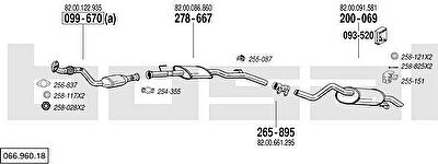Bosal 066.960.18 система выпуска ог на RENAULT CLIO II (BB0/1/2_, CB0/1/2_)