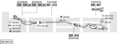 Bosal 066.980.03 система выпуска ог на RENAULT CLIO II (BB0/1/2_, CB0/1/2_)