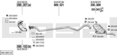 Bosal 066.985.04 система выпуска ог на RENAULT LAGUNA II (BG0/1_)
