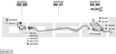 Bosal 066.985.15 система выпуска ог на RENAULT LAGUNA II (BG0/1_)