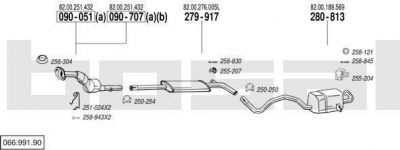 Bosal 066.991.90 система выпуска ог на RENAULT MEGANE II седан (LM0/1_)