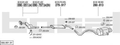 Bosal 066.991.91 система выпуска ог на RENAULT SCЙNIC II (JM0/1_)