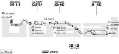 Bosal 074.053.55 система выпуска ог на SKODA OCTAVIA Combi (1U5)