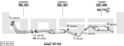 Bosal 074.054.00 система выпуска ог на SKODA FAVORIT (781)