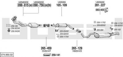 Bosal 074.950.02 система выпуска ог на SKODA OCTAVIA Combi (1U5)