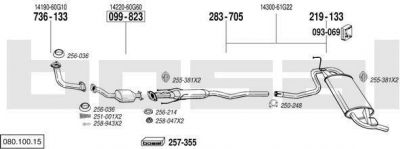 Bosal 080.100.15 система выпуска ог на SUZUKI BALENO Наклонная задняя часть (EG)