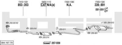 Bosal 084.167.70 система выпуска ог на TOYOTA COROLLA Liftback (_E9_)