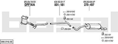 Bosal 090.016.05 система выпуска ог на VW POLO (6R, 6C)