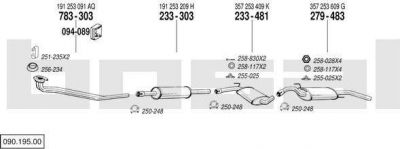 Bosal 090.195.00 система выпуска ог на VW PASSAT Variant (3A5, 35I)