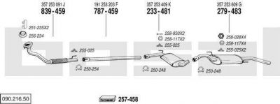 Bosal 090.216.50 система выпуска ог на VW PASSAT Variant (3A5, 35I)