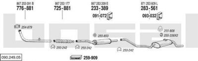 Bosal 090.249.05 система выпуска ог на VW POLO купе (86C, 80)