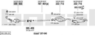 Bosal 090.399.20 система выпуска ог на VW GOLF III (1H1)
