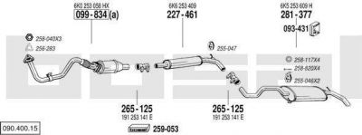 Bosal 090.400.15 система выпуска ог на VW POLO CLASSIC (6KV2)