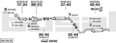 Bosal 090.400.25 система выпуска ог на VW POLO CLASSIC (6KV2)