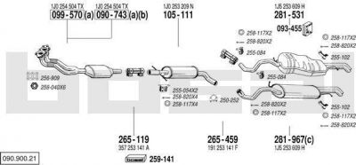 Bosal 090.900.21 система выпуска ог на VW BORA универсал (1J6)