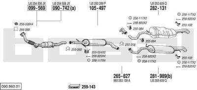 Bosal 090.960.01 система выпуска ог на VW BORA универсал (1J6)