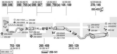 Bosal 090.960.11 система выпуска ог на VW GOLF IV (1J1)