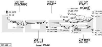 Bosal 090.960.14 система выпуска ог на VW GOLF IV (1J1)