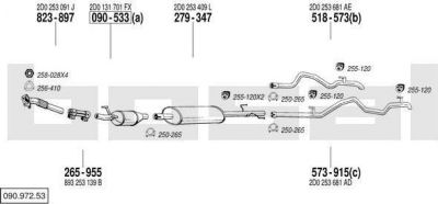 Bosal 090.972.53 система выпуска ог на VW LT 28-46 II c бортовой платформой/ходовая часть (2DC, 2DF, 2