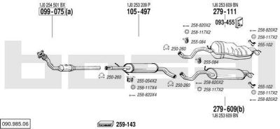 Bosal 090.985.06 система выпуска ог на VW GOLF IV (1J1)