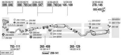 Bosal 090.985.27 система выпуска ог на VW GOLF IV (1J1)