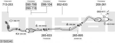 Bosal SYS05340 система выпуска ог на RENAULT KANGOO (KC0/1_)