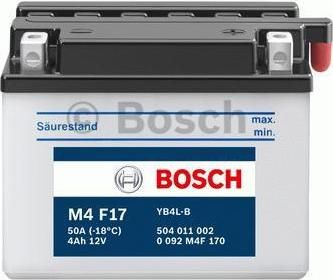 BOSCH стартерная аккумуляторная батарея (0 092 M4F 170)