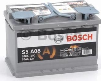 BOSCH АКБ S5 AGM 70Ah 760A 278x175x190 (-+) (0092S5A080)