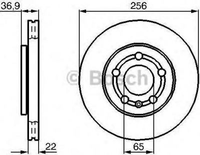 BOSCH Диск тормозной VW G4/BORA/SKODA FABIA 00>/OCTAVIA 1.2-1.6/1.9D 97> передний (562040J, 0986478853)