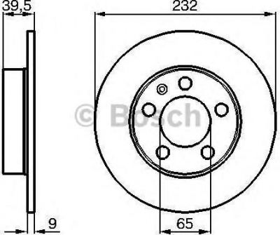 BOSCH Диск тормозной AUDI A3 97>03/VOLKSWAGEN G4/G5/POLO 02> R15 задний вместо 0986479915 (1J0615601, 0986478868)