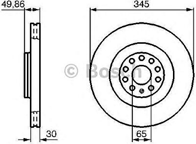 BOSCH Диск торм.пер. SKODA/VW G5/PASSAT (1K0 615 301 M, 0986479204)