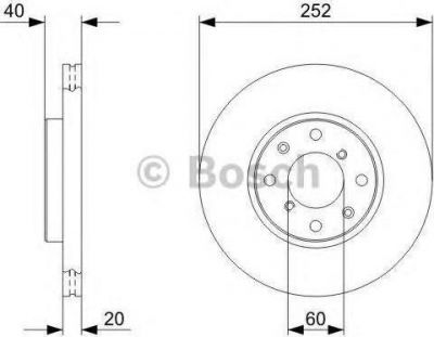 BOSCH Диск торм пер SWIFT 1.3/1.5 05-> (55311-62J00, 0986479308)