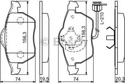 BOSCH Колодки тормозные AUDI A4/A6 1.8T-2.8 97>/VOLKSWAGEN PASSAT 1.8T-2.8 97> пер. (8E0 698 151 K, 0986494050)