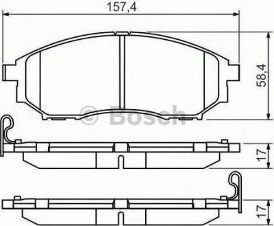 BOSCH Колодки тормозные дисковые NISSAN MURANO/PATHFINDER/QASHQAI/RENAULT KOLEOS передние (41060 EB325, 0986494295)