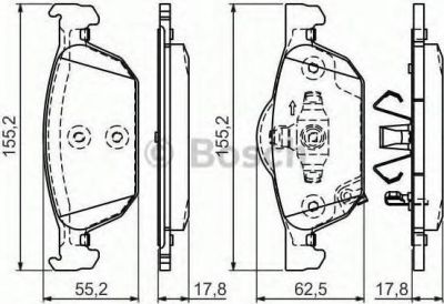 BOSCH Колодки тормозные HONDA ACCORD 2.0-2.4 08- передние (45022TL1G01, 0986494383)