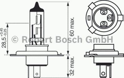 BOSCH Лампа H4 55/60W standart (1 987 302 041)