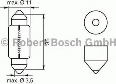 Bosch 1 987 302 211 лампа накаливания, фонарь освещения номерного знак на VW MULTIVAN V (7HM, 7HN, 7HF, 7EF, 7EM, 7EN)