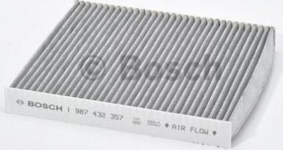 Bosch 1 987 432 357 Фильтр салона VAG A1/IBIZA/FABIA/ROOMSTER/POLO/PORSCHE PANAMERA угольный