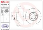 BREMBO Диск тормозной не вент. передний LDV SHERPA Bus (FR) (01/83-09/88) F (KAM 2107, 08.3089.10)