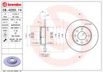 BREMBO Диск тормозной OPEL ASTRA H 1.6 04-/CORSA 82-93/KADETT 79-91 передний не вент. (561142J, 08.4250.14)