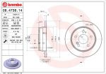 BREMBO Диск тормозной MERCEDES W201 1.8-2.6/W124 200-300 задний D=258мм. (561333, 08.4738.14)