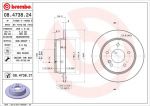 BREMBO Диск тормозной MERCEDES W202 180-280 задний D=258мм. (заменен на 08.4738.21) (561698, 08.4738.24)
