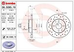 BREMBO Диск тормозной задн, ALFA ROMEO: 145, 146 94-01 FIAT: 500 07-, BRAVA, BRAVO 95-03, MAREA 96-07, PUNTO 93-99, 99- FORD: KA 08- (08.5085.1X)