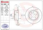BREMBO Диск торм.зад.не вент. Omega B 2,0i-3,0i, 16v (561870J, 08.5891.10)