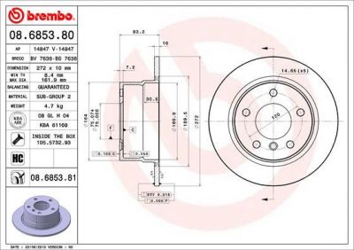 BREMBO Диск тормозной Z3 all models (96-03) / крашенные (вместо 08.6853.80) (34211163845, 08.6853.81)