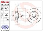 BREMBO Диск тормозной зад. (с подшипником) PSA C4/207/308 1,4-2,0L 06-> (424966, 08.9512.27)