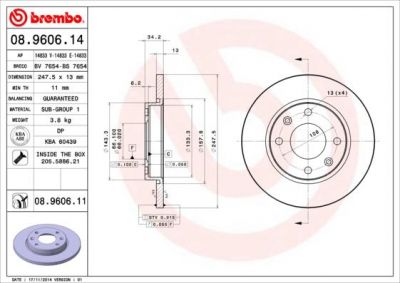 BREMBO Диск тормозной PEUGEOT 206 1.1i (4.00-05) F (562055J, 08.9606.14)