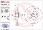 BREMBO Диск тормозной не вент. задний RENAULT Laguna III Grandtour (KT0/1) ( 9.08->) R (402020003R, 08.A826.17)