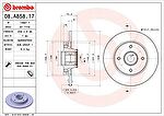 BREMBO Диск тормозной задний (ABS с подшипником) Citroen С4 2007-2010 (424966, 08.A858.17)